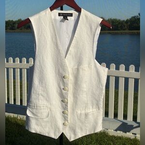 Linen White Vest